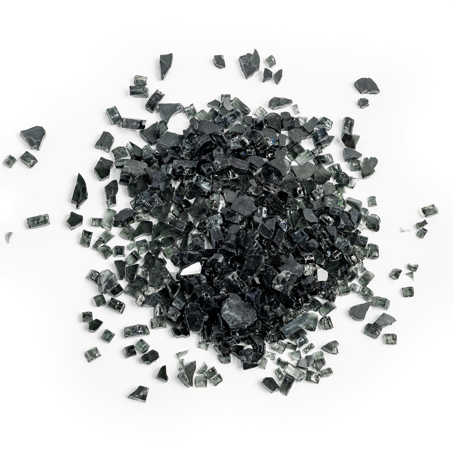 1/4" Black Classic Crushed Tempered Glass – 1 Pound Bag Ideal for resin art, mixed media, and home décor