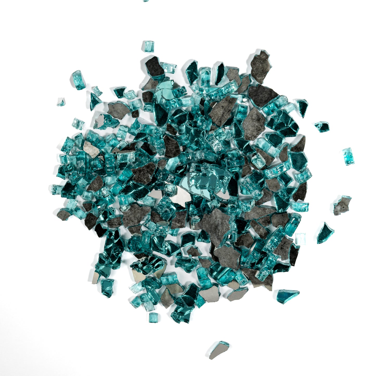 1/4" Dark Azuria Reflective Crushed Tempered Glass – 1 Pound Bag