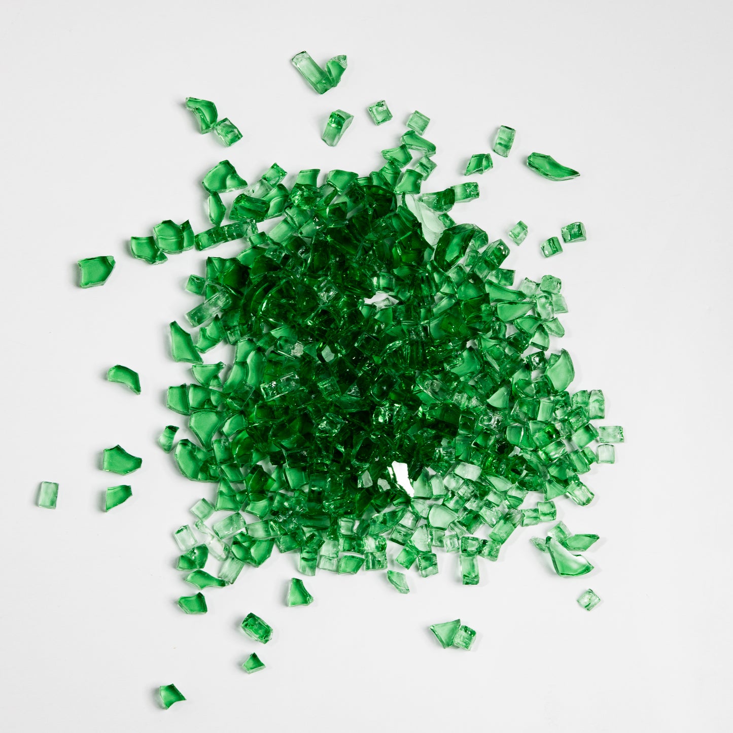 1/4" Green Classic Crushed Tempered Glass – 1 Pound Bag