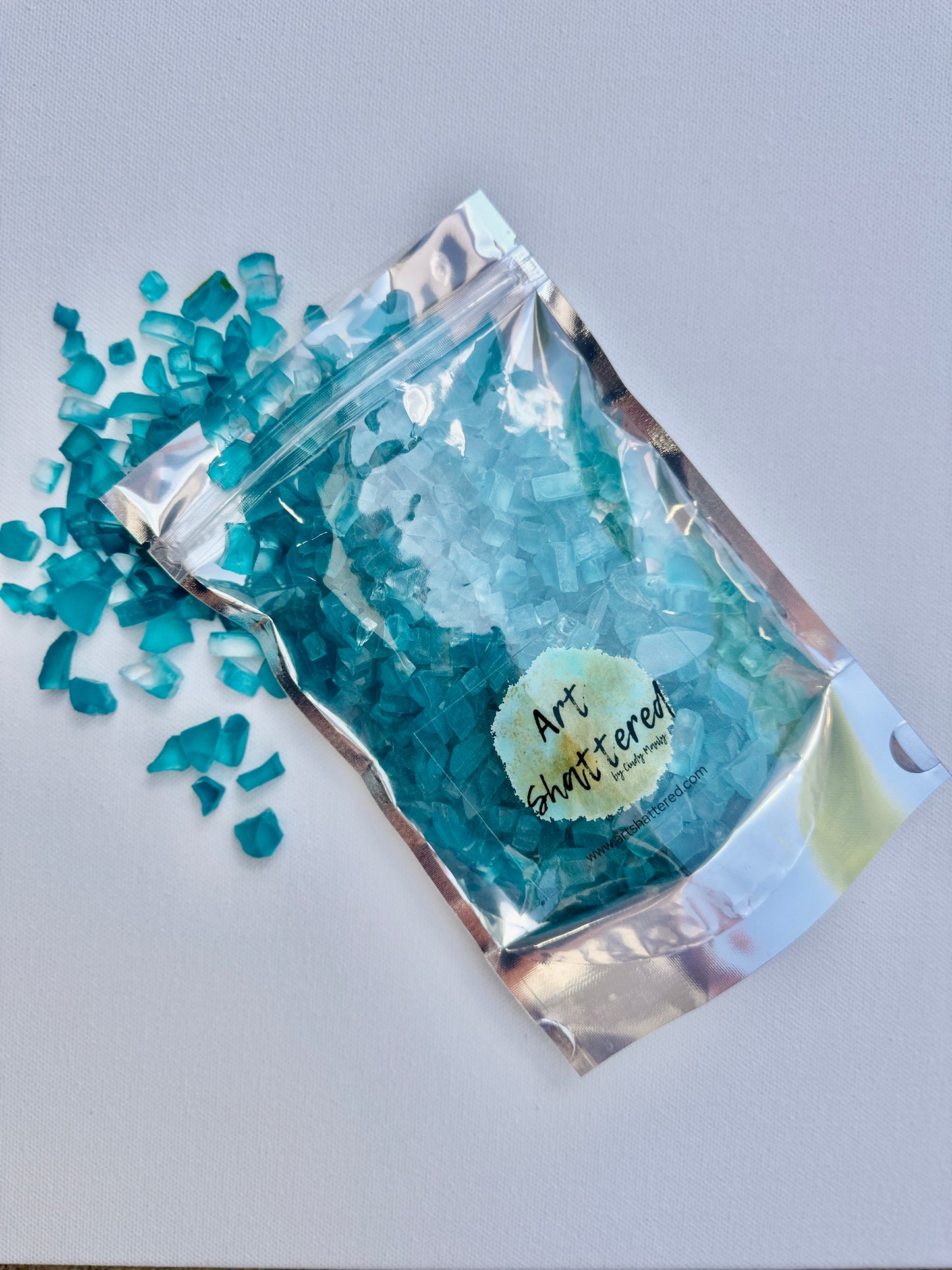 1/4" Aqua Classic Crushed Tempered Glass – 1 Pound Bag