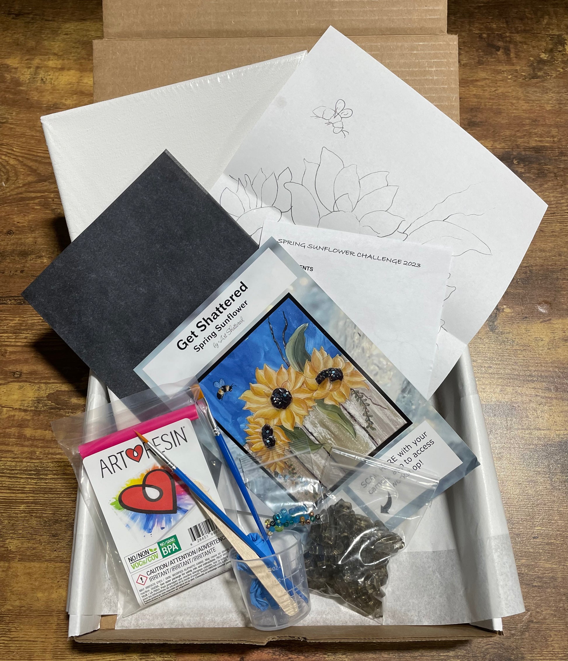 Spring Sunflower Challenge kit - everything but paint!