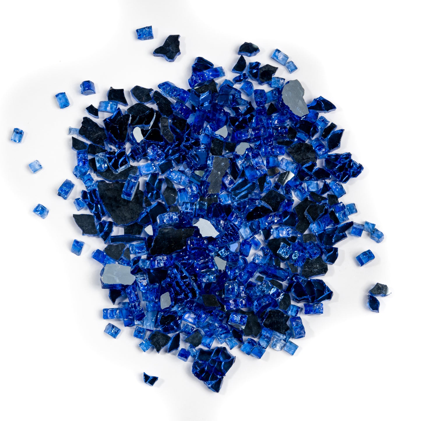 1/4" Cobalt Reflective Crushed Tempered Glass – 1 Pound Bag