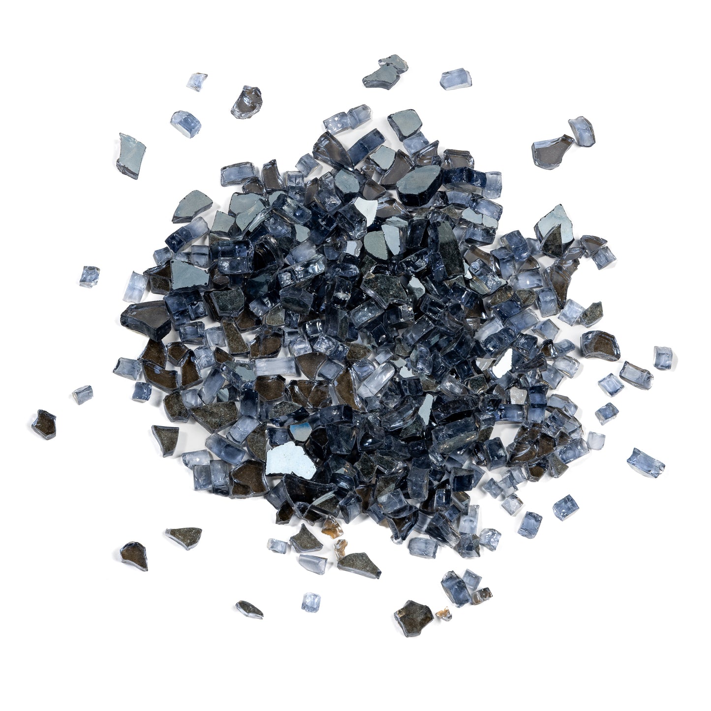 1/4" Gray Reflective Crushed Tempered Glass – 1 Pound Bag