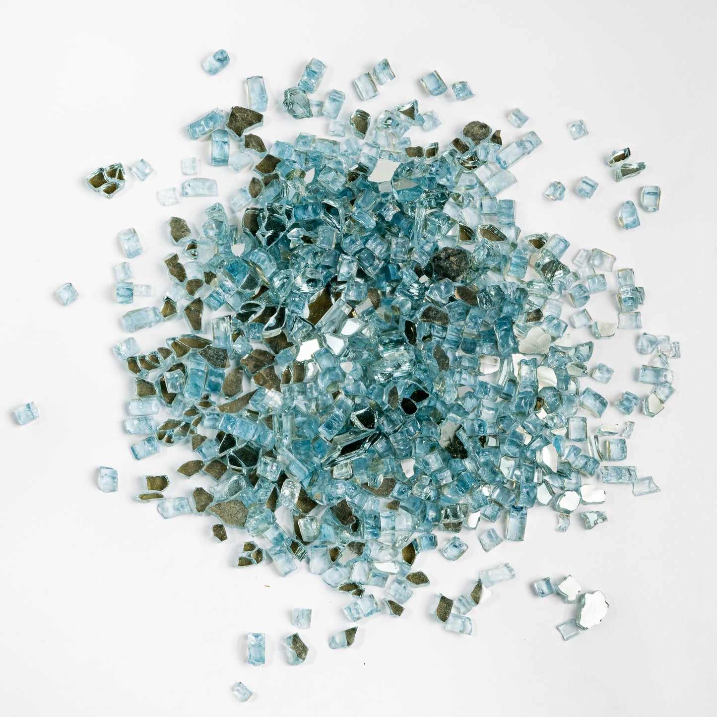 1/4" Light Azuria Reflective Crushed Tempered Glass – 1 Pound Bag