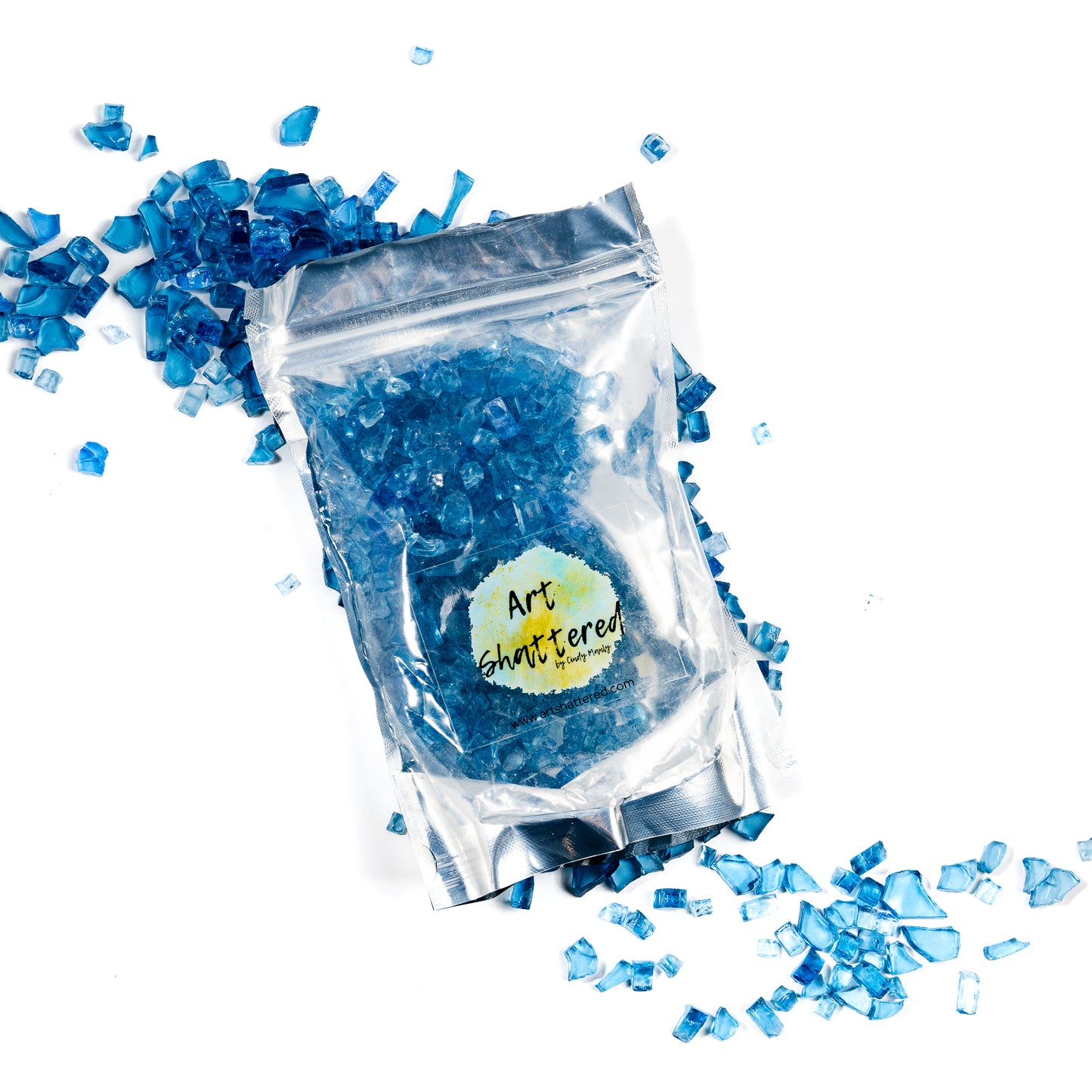 1/4" Pacific Blue Classic Crushed Tempered Glass – 1 Pound Bag