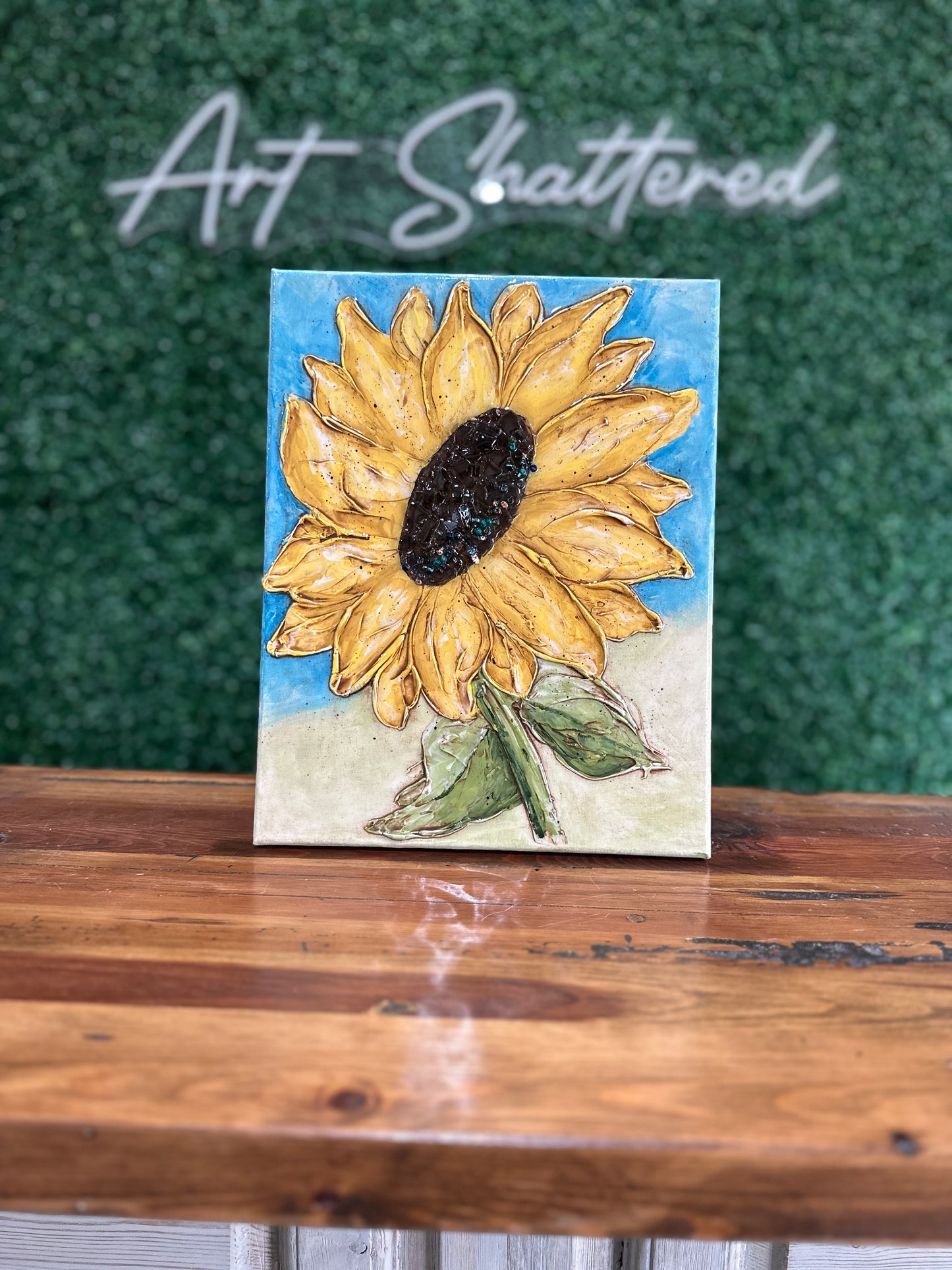 Textured Sunflower Art