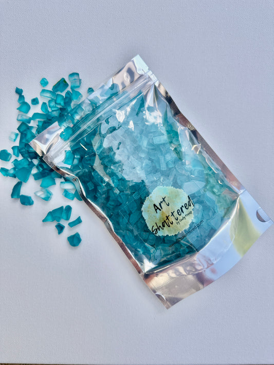 1/4" Aqua Classic Crushed Tempered Glass – 1 Pound Bag