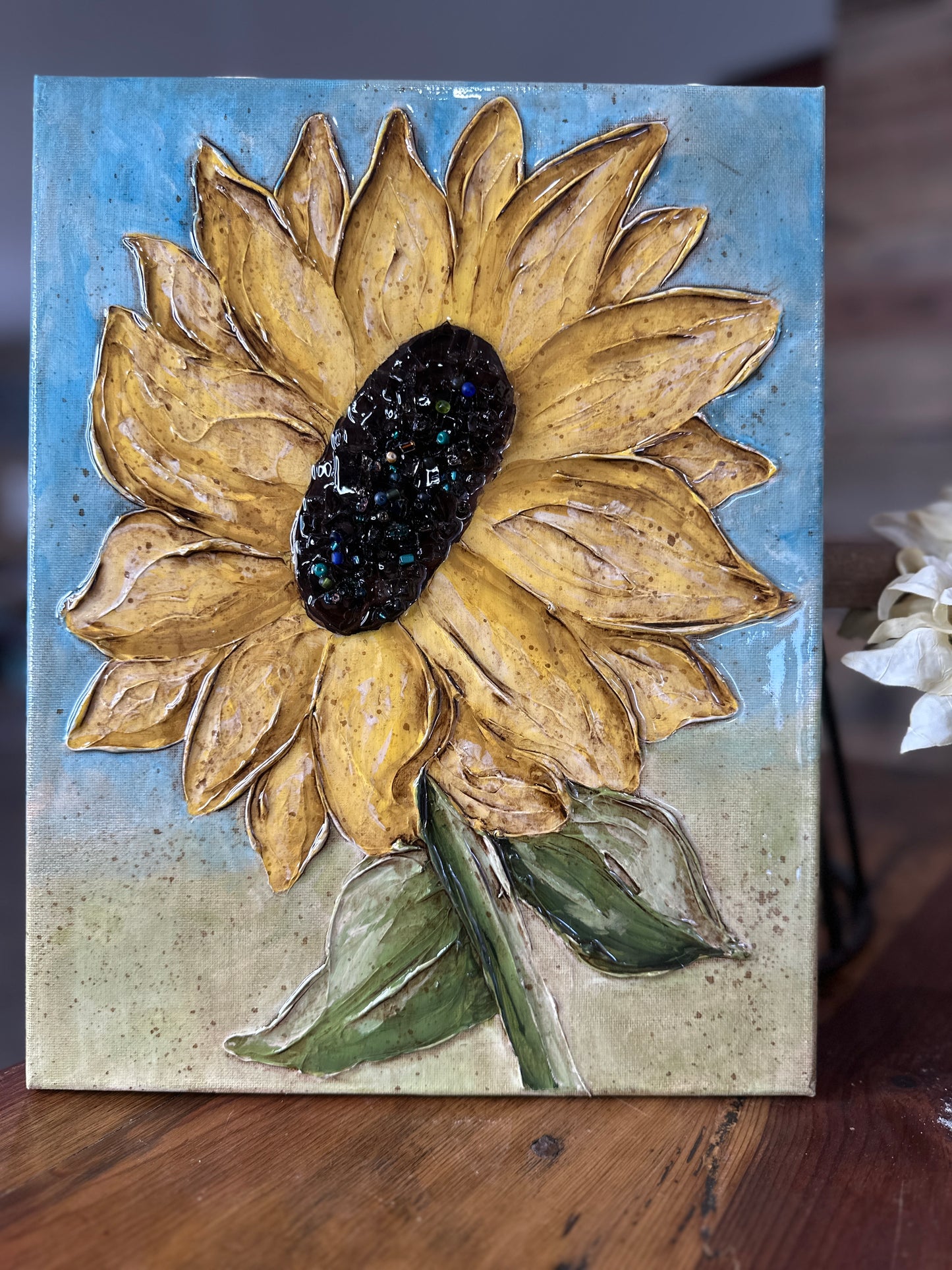 Textured Sunflower Art